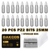DAKCOS 20-Piece PZ2 Pozi Bit Set, Premium S2 Alloy Steel