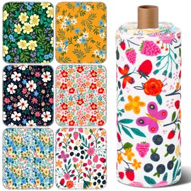 Redbaker 30 Pcs Reusable Paper Towels Rolls Kitchen Towels Bulk Washable Paperless Cloth Cotton Hand Napkins with Cardboard Reusable Napkins for Kitchen Bathroom(Floral,10 x 12 in)