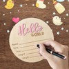 Baby Announcement Sign - 5.9 Inch Wooden Hello World Newborn