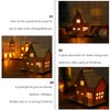 Toddmomy Wooden Christmas House LED Light House Illuminated Wooden House