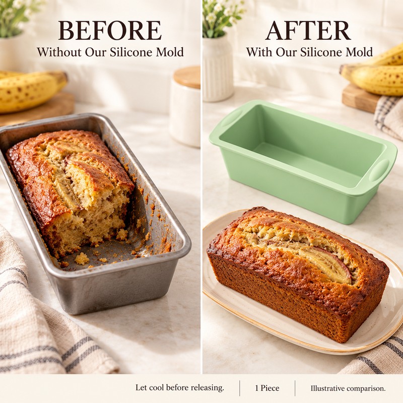 Silicone Baking Molds NonStick Rectangle Cake Pans Mini Loaf Pan