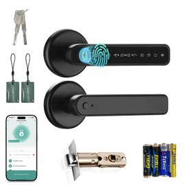MIUCDA Smart Door Lock Door Handle with Fingerprint Number Code Detection, App Control, IC Card & Button Handle, Electric Door Lock, Smart Door Knob Door Lock for Interior Door Mortice Lock