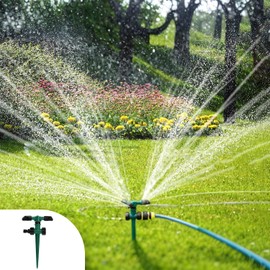 Proxima Direct 1 Pack Yard Sprinkler 360° Rotating Lawn Sprinkler with Up to 3,000 Sq. Ft Coverage - Adjustable, Weighted Gardening Watering System (Green)