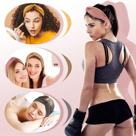 8 Diadema Elastica Mujer, Diademas Anchas para Mujer con Banda Elástica, Tejido es Cómodo, Transpirable y Absorbe el Sudor,Ideal para Entrenamientos, Yoga, Baño y Ducha, Maquillaje