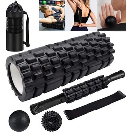 Rodillos de masaje,El juego de rodillos de espuma 6 en 1, Foam Roller para Masajes y Relajación Muscular, Creado para el fitness, el yoga, la...      
