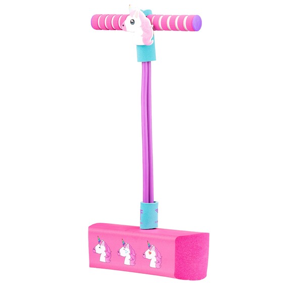 Flybar My First Foam Pogo Jumper for Kids Fun and Safe Pogo Stick for Toddlers, Durable Foam and Bungee Jumper for Ages 3 and up, Supports up to 250lbs (Unicorn)