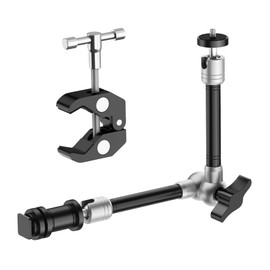 Airika 11"/28cm Magic Arm Super Clamp Articulated Magic Arm Camera Monitor Arm 360° Adjustable Load Capacity 3kg Both Ends with 1/4" Screws Compatible with Flash/LED Light/Microphone/Monitor