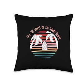 Aloha Spirit Retro Hawaiian Surf & Boho Beach Summer Holiday Throw Pillow