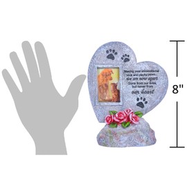 The Bridge Collection 8" 'from Our Heart' Pet Picture Frame Memorial Stone - Rainbow Bridge Memorial Statue for Indoor Decor - Pet Memorial Gift - Pet Memorial Stone
