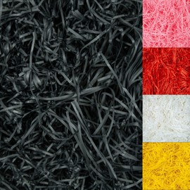 Shredded Paper Colorful Package Easter Grass Shredded Tissue Paper Raffia Basket Shreds Paper Party Gift Packaging Filler Décor 100grms (Black)
