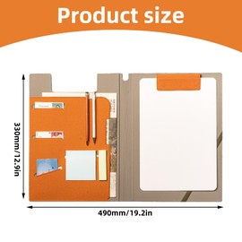 Writing Case, A4 Clipboard Folder with Magnetic Closure, Organiser Office Folder, Document Folder for Business, PU Leather Writing Case with Card Holder, PU Faux Leather Conference Folder (Green)