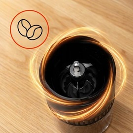 huslog Macinacaffè elettrico senza fili 30W - macina conica con macina in ceramica, batteria USB-C 2000mAh, grado di macinazione regolabile, macinino espresso portatile per casa e viaggi, 25 g
