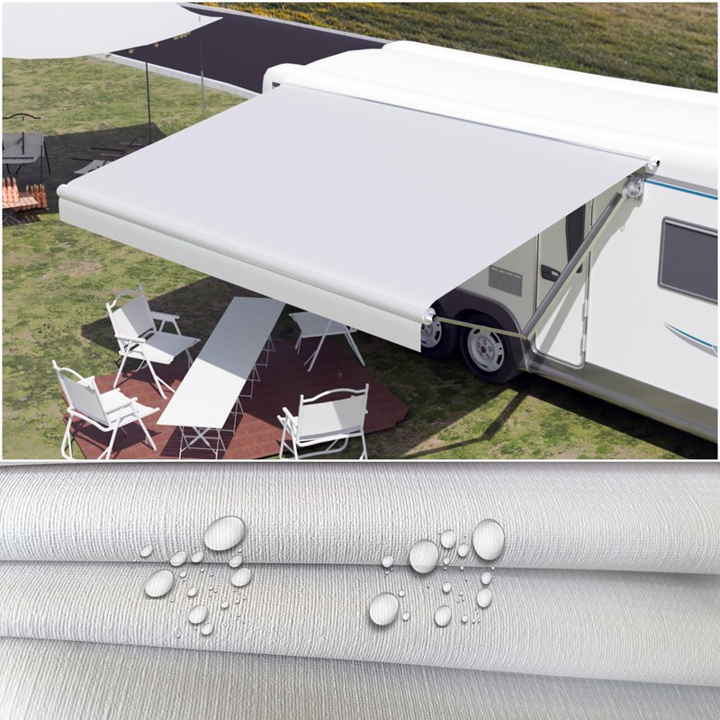 CYLAND RV Awning Fabric Replacement,18.5oz Outdoor Vinyl Camper Trailer Motorized