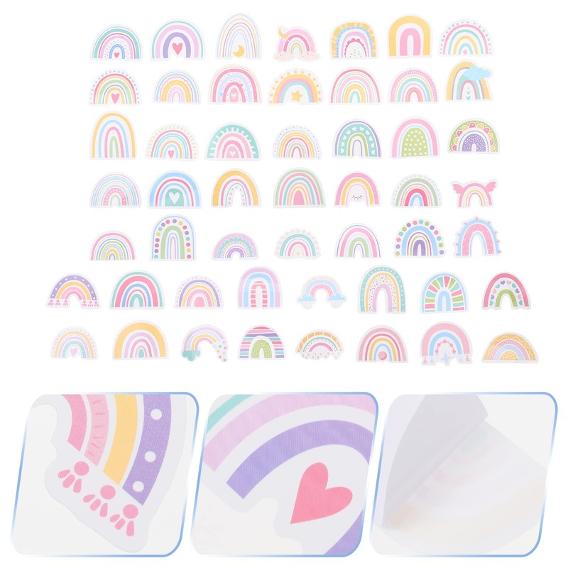 EXCEART 100 Piezas Arcoíris Pegatinas Pequeñas Calcomanías De Arco Iris