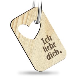 Ich liebe dich Schlüsselanhänger handgemacht aus Holz, Glücksbringer, Ich liebe dich Partner Schlüsselanhänger Paare, Jahrestag Geschenk, Partner Hochzeitstag, Paare Liebe Geschenke