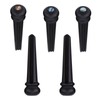 6Pcs Ebony Bridge Pins With Abalone Shell for Acoustic Folk
