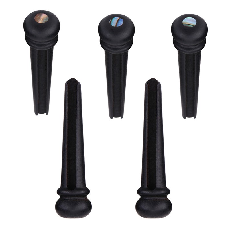 6Pcs Ebony Bridge Pins With Abalone Shell for Acoustic Folk
