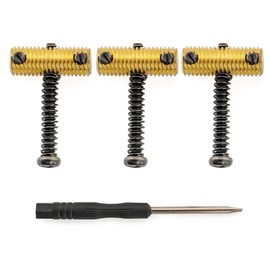 Musiclily Ultra Full Solid Brass Knurled Threaded Vintage Saddles for Fender Tele Style Electric Guitar, Black Screws (Set of 3)