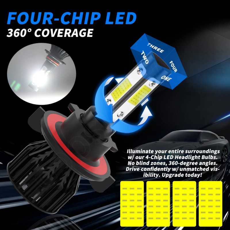 AUIMSOCO H13 9008 LED Headlight Bulbs KIT High Low Beam