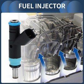 INFINAUTO Fuel Injector, Engine Fuel Injection Nozzle No.5038337AB for Dodge Charger Scat Pack 15-23 6.4L for Jeep Wrangler 2021-2022 6.4L Black, 8 Pcs