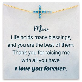 STORYJEWELLERY Mom Gifts, Cross Bracelet, Birthday Gifts for Mom, Unique Mothers Day Presents, Bracelet for Mother, Present for Moms