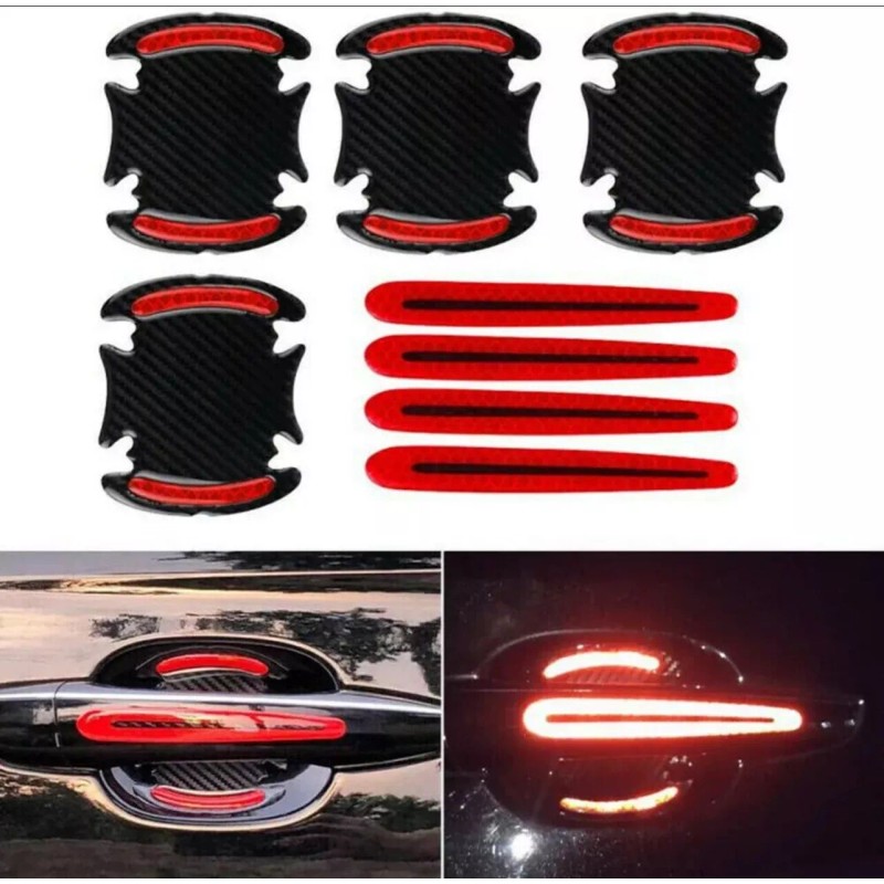 KNLT Safety Reflective 8 PCS Orange Car Door Handle Protective