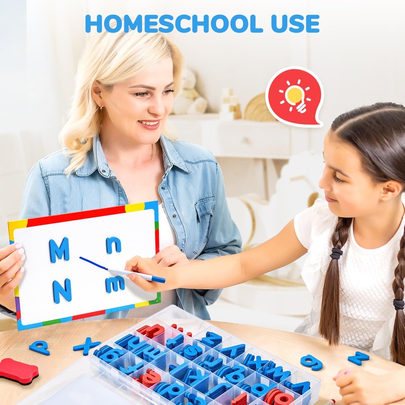 Gamenote Classroom Magnetic Letters Kit 238 Pcs with Double-Side Magnet