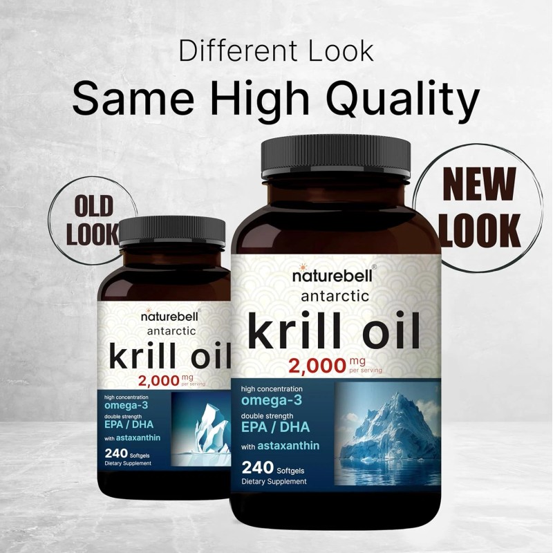 Nature Bell Antarctic Krill Oil 2000Mg Supplement, 240 Softgel, 3X