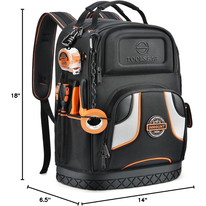 Backpack Tool Bag - Heavy Duty Tool Backpack for Men,
