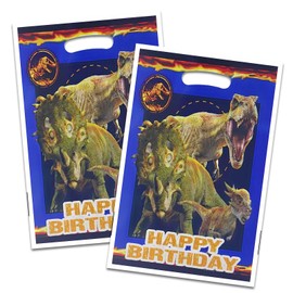 30pcs Dionsaur Party Gift Bags, Dinosaur Birthday Party Supples. Plastic Goodies Candy Snack Bag for Kids (DARK BLUE)