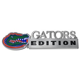 Elektroplate Florida Gators Edition Chrome Metal Auto Emblem for Cars, Trucks, and All Auto | Universal Fit at 7" x 2.25" | Weatherproof