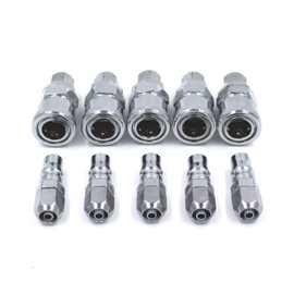 JomMart TL0452 Air Coupler Set of 5 for Urethane Hose 0.3 inch (8 mm)