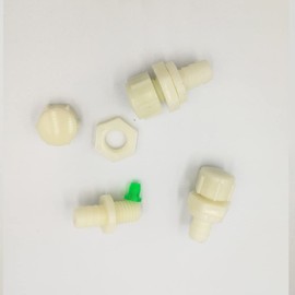 UtySty 10 Pack Bulkhead Water Tank Drain Valve Stopper with Cap M10 3/8 inch Hose Insert Connector Drainage End Thru-Bulk Pipe Fittings for Water Cooler Top Loading Dispenser Aquarium