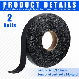 2 Rolls Asphalt Crack Tape Asphalt Crack Filler Asphalt Joint Repair Tape Driveway Crack Sealer for Parking Roof Asphalt Cement Road, 50 Feet Each Roll (2 Inch)