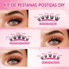 96pzs Pestañas Postizas Kit Con Rizador De Pestañas Y Pinzas