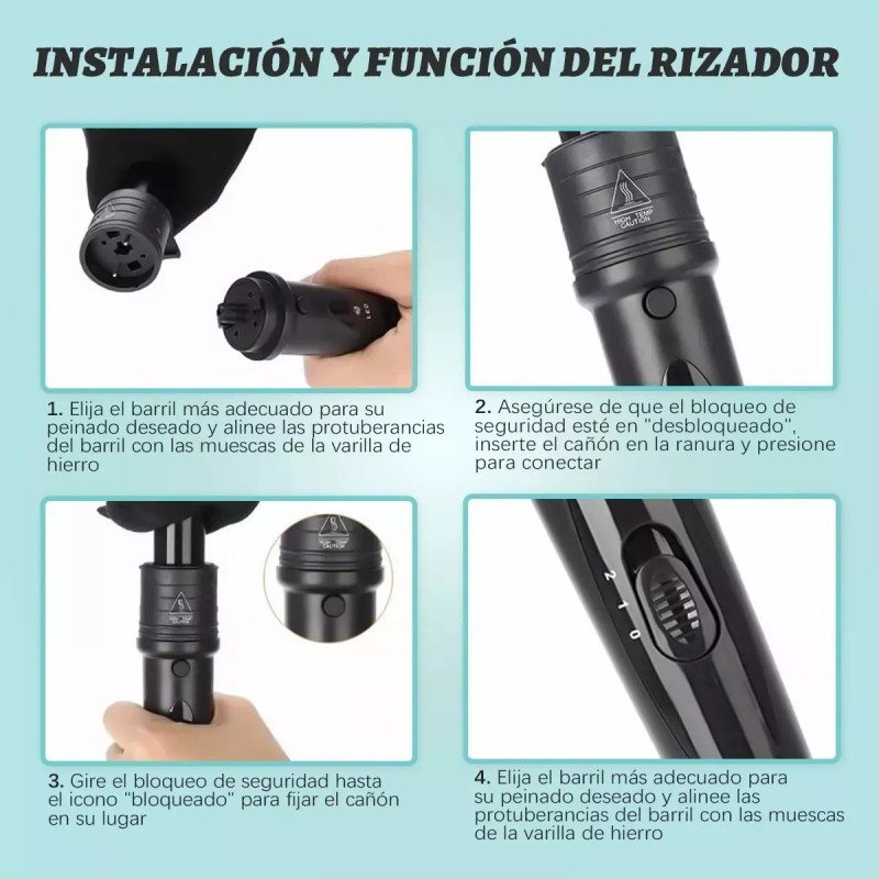 Estrella Ferros Rizadora Para Cabello Profesional De Cerámica 4 En