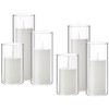 Shihanee Set of 6 Pillar Candles with Glass Cylinder Vases