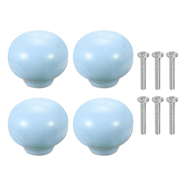 sourcing map 4 Pack Ceramic Cabinet Knobs, 1.3 Inch Round