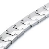 JewelryWe Punk Men's Heavy Magnetic Therapy Beads Tungsten Bracelet Link