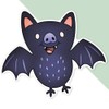 Extra Large 460mm 'Cute Bat Flying' Permanent Sticker Decal for