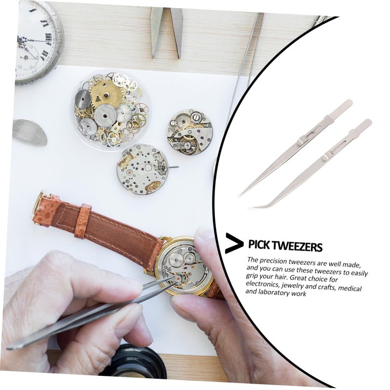 Healeved Tweezers 2 Pack of Stainless Steel Tweezers Suction Tip