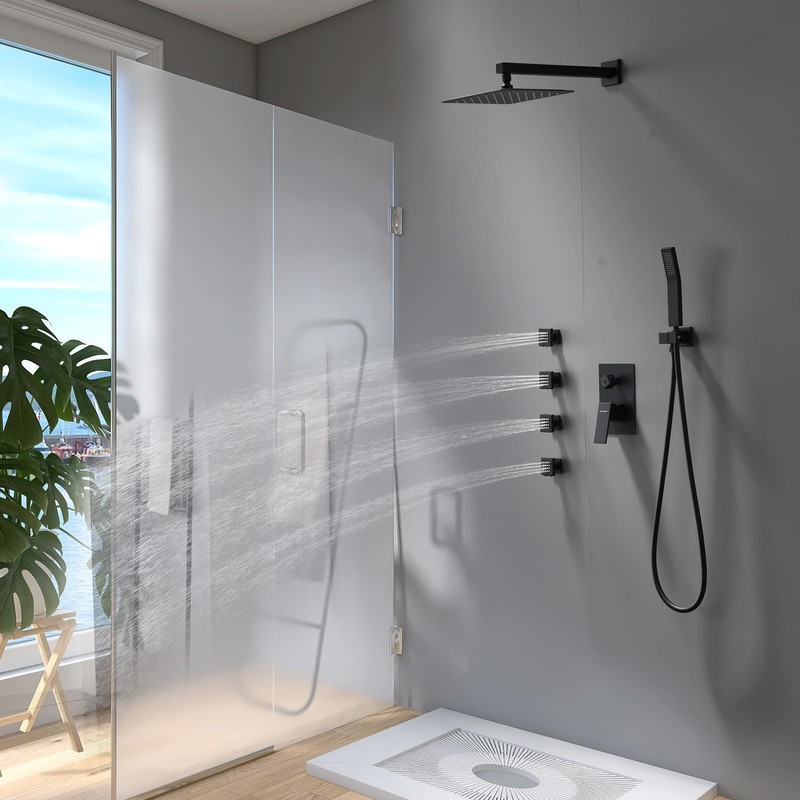 Shower Body Spray Jets with Adjustable Flow On Off Switch,