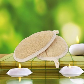 Pospetia Natural Loofah Loofah Scallop Scum Bath Sponge Exfoliating Bath Sponge Beige