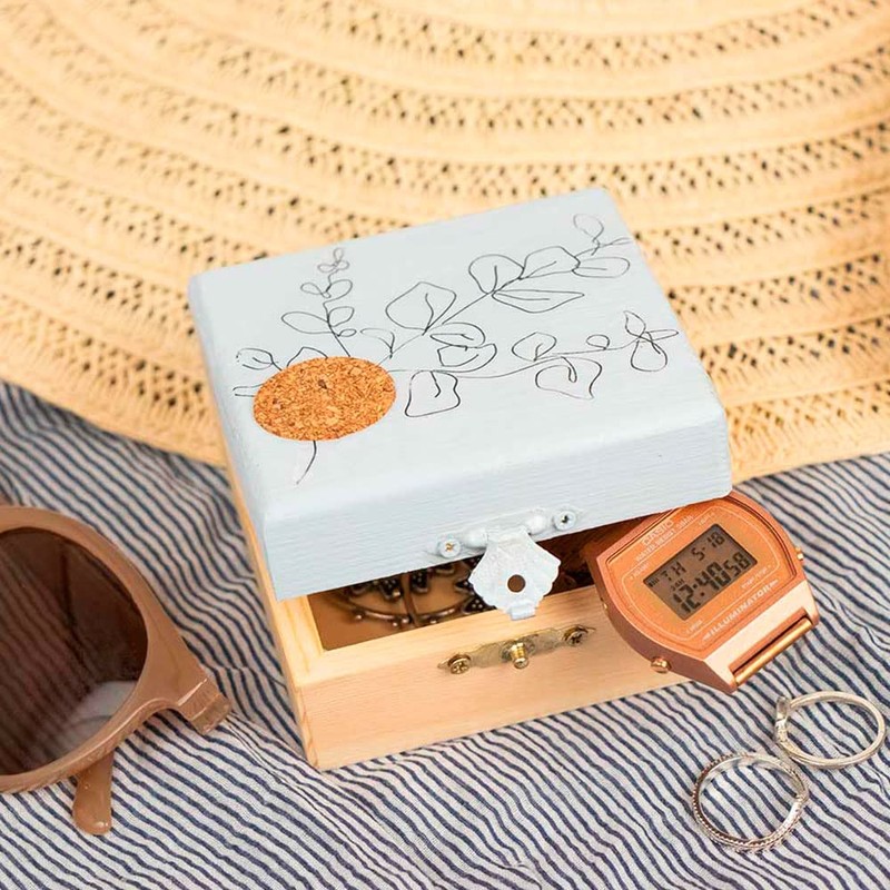 INNSPIRO Solid Pine Square Box 8.5 x 8.5 x 5