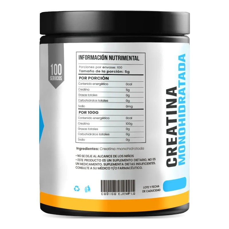 Creatina Monohidratada En Polvo 500g D-mon Varios Sabores Mango