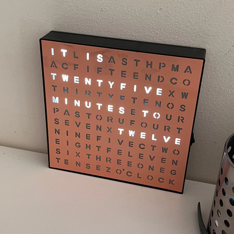 ENAPY LED Word Desk Clock-7.8" X 7.8" X 2"- Powered