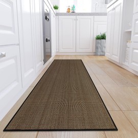 KIMODE Kitchen Runner Rug 20"x70", Non Slip Washable Kitchen Runners, Farmhouse Rugs for Kitchen Floor, Absorbent Black Kitchen Mats for Floor, Front of Sink, Entryway, Hallway, Laundry Room