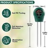 Boden Feuchtigkeitsmessgerät für Pflanzen, 3 in 1 Feuchtigkeitsmesser Pflanzen, Bodenmessgeräte