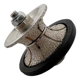 1-1/4" Full Bullnose Diamond Hand Profile Wheel for Granite, Marble, and Stone, 40/50 Grit, Shape V, 5/8"-11 Arbor