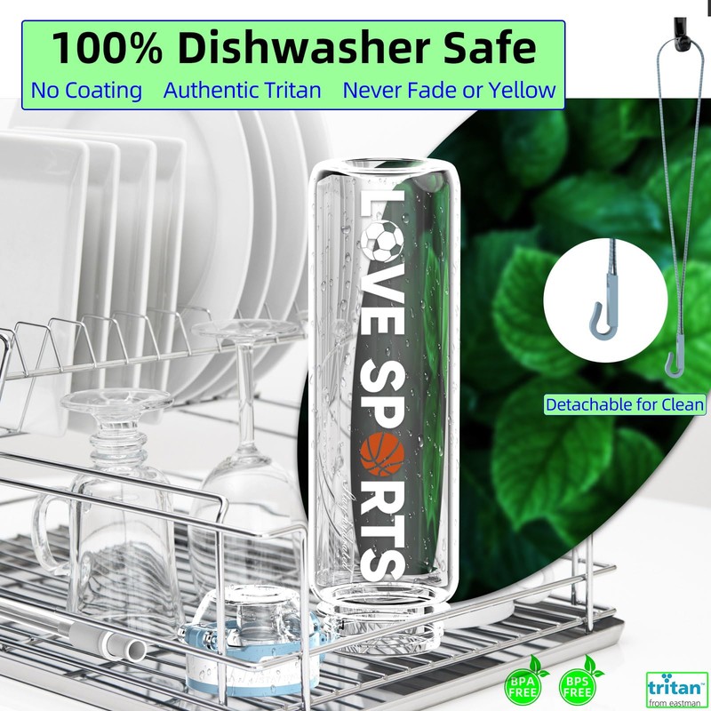 MYFOREST Tritan™ 1L Water Bottle (Large/Small Sip 2-in-1) 100% Dishwasher